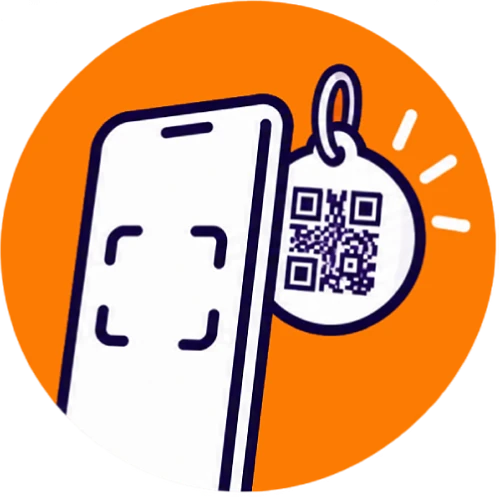 Celular escaneando o QR Code da tag